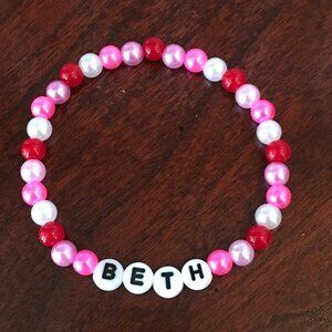 Handmade Personalized Pearl Bracelet-Choose Name, Word or Initials